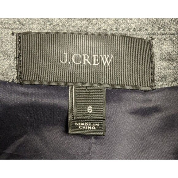 Wmn's J.CREW Contrasting Knit Wool/Cotton Blend Single Button Blazer Gray/Navy 6 - Picture 10 of 11